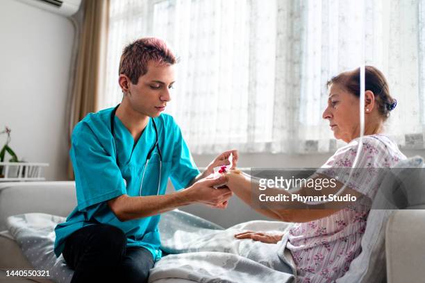 Health visitor and a woman during home