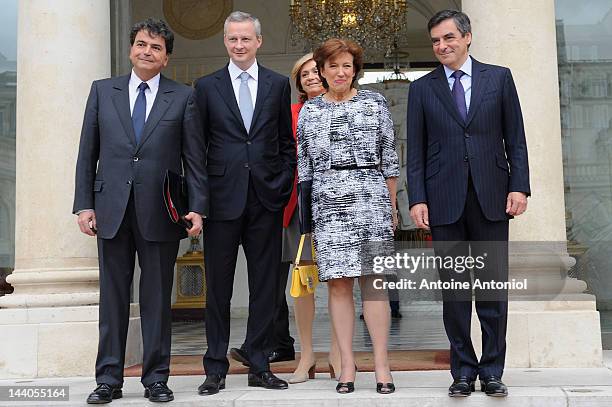 France's Junior Minister for Foreign Trade Pierre Lellouche, France's Agriculture Minister Bruno Le Maire, France's Budget Minister Valerie Pecresse,...