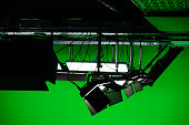 Arri lights in green screen studio for virtual production and vfx