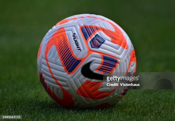 The official FA Womens Super League Nike match ball during the FA Women's Continental Tyres League Cup match between Aston Villa and Manchester...