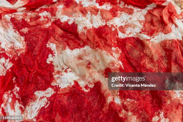 bloodstained handkerchief - hemorrhage stock pictures, royalty-free photos & images