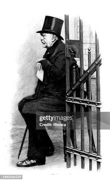 antikes bild: leben otto von bismarcks, friedrichsruh, 1898 - otto von bismarck stock-grafiken, -clipart, -cartoons und -symbole