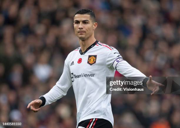 Cristiano Ronaldo of Manchester United during the Premier League match between Aston Villa and Manchester United at Villa Park on November 6, 2022 in...