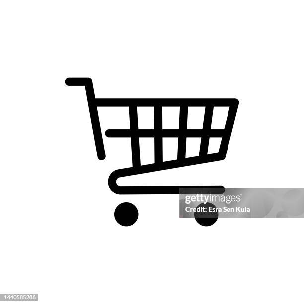 shopping cart solid flat icon. the icon is suitable for web pages, mobile apps, ui, ux, and gui design. - supermarket cart stock illustrations