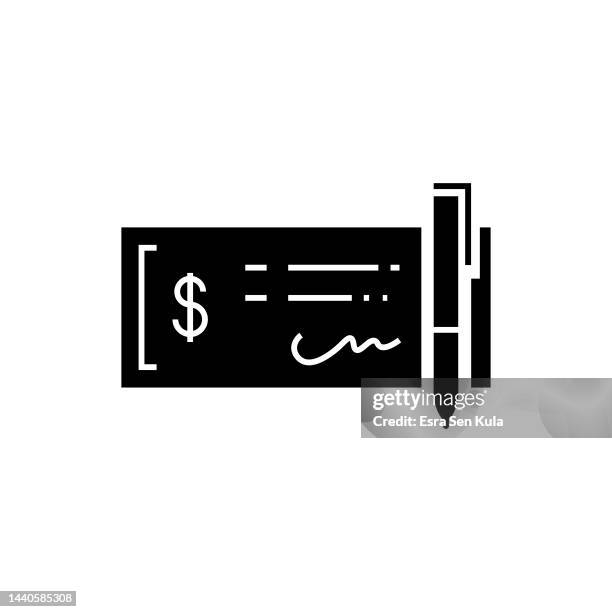 bank check solid flat icon. the icon is suitable for web pages, mobile apps, ui, ux, and gui design. - cashew stock illustrations