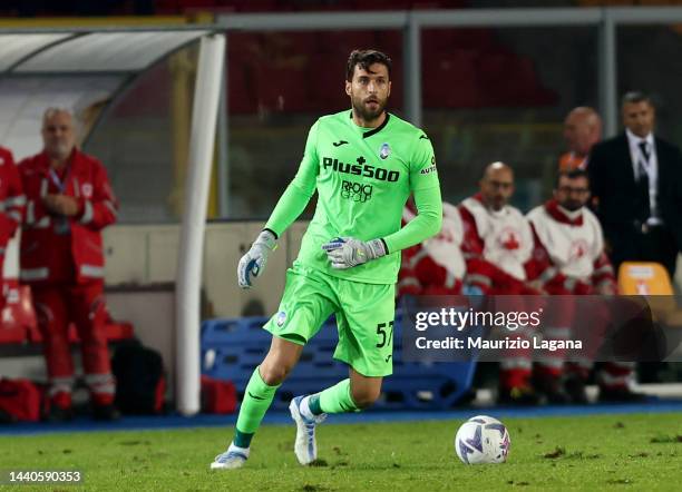 Marco Sportiello of Atalanta during the Serie A match between US Lecce and Atalanta BC at Stadio Via del Mare on November 09, 2022 in Lecce, Italy.