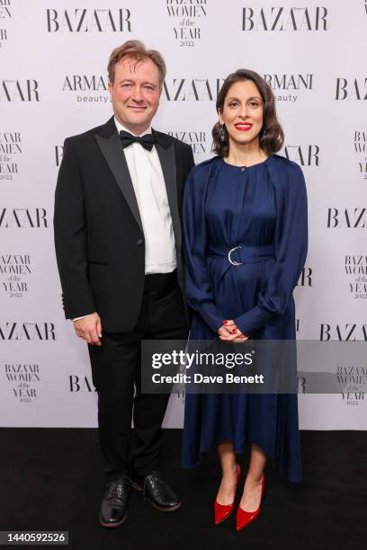 Richard Ratcliffe and Nazanin Zaghari-Ratcliffe attend the Harper's Bazaar Women of the Year Awards 2022, in partnership with Armani Beauty, at...