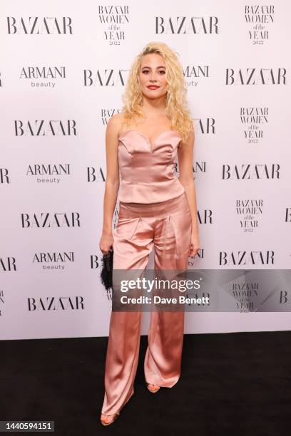 Pixie Lott attends the Harper's Bazaar Women of the Year Awards 2022, in partnership with Armani Beauty, at Claridge's Hotel on November 10, 2022 in...