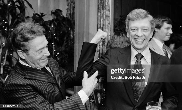 Actor/Comedian Don Knotts celebrated his 35th year celebration at Chasen's Restaurant with friend Jack LaLanne, January 9, 1984 in Beverly Hills,...