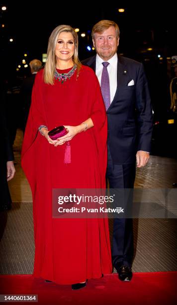 Queen Maxima of The Netherlands and King Willem-Alexander of The Netherlands arrive at the Concertgebouw for a concert offered by the Italian...