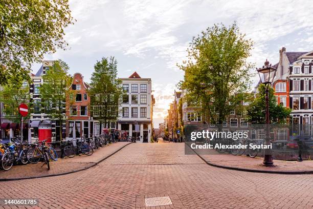 old houses along herengracht canal in amsterdam, netherlands - amsterdam bildbanksfoton och bilder