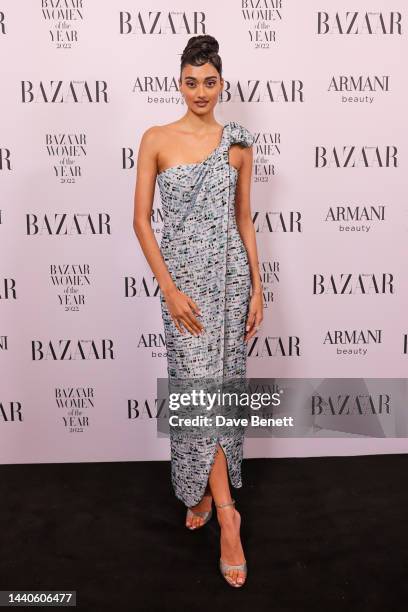 Neelam Gill attends the Harper's Bazaar Women of the Year Awards 2022, in partnership with Armani Beauty, at Claridge's Hotel on November 10, 2022 in...