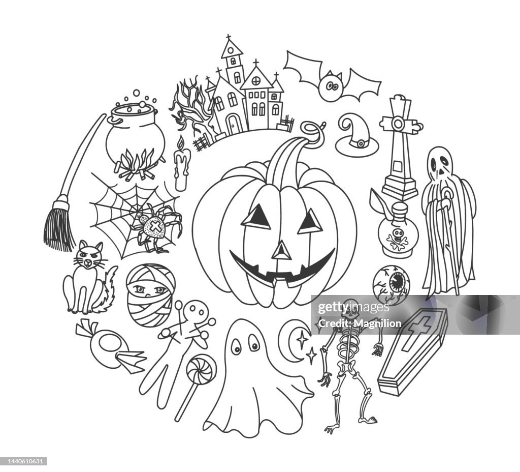 Juego de garabatos de Halloween