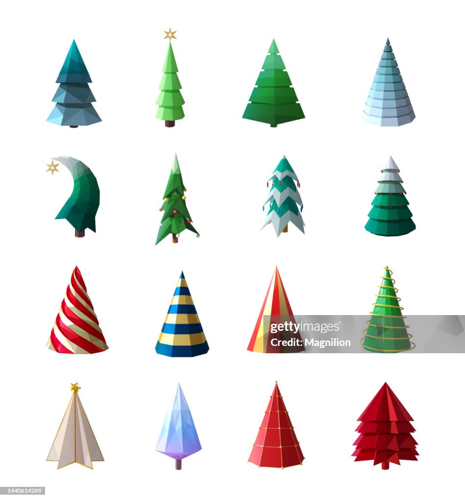 Christmas Trees Low Poly Set