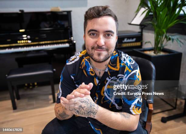 Singer Beret poses during an interview for Europa Press, at Warner Music Spain, on November 8 in Madrid, Spain. During his interview, Beret, has...