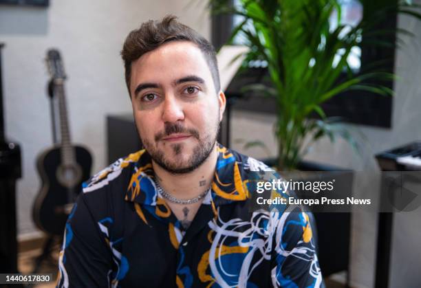 Singer Beret poses during an interview for Europa Press, at Warner Music Spain, on November 8 in Madrid, Spain. During his interview, Beret, has...