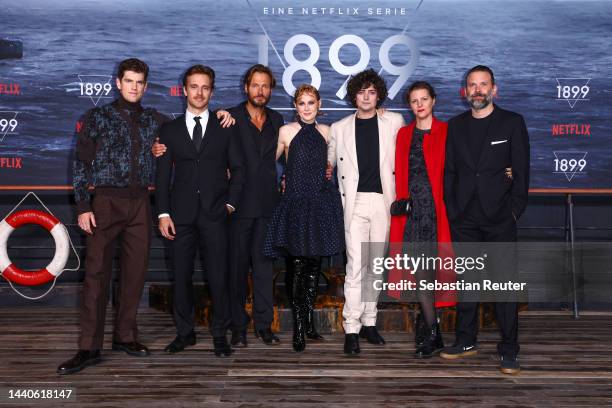 Miguel Bernardeau, Maciej Musiał, Andreas Pietschmann, Emily Beecham, Aneurin Barnard, Jantje Friese and Baran bo Odar attend the screening of the...