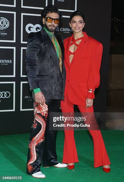 Ranveer Singh and Deepika Padukone attend the GQ Men of the Year Awards on November 10, 2022 in Mumbai, India
