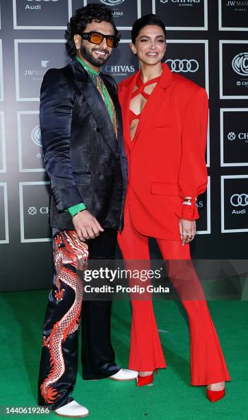 Ranveer Singh and Deepika Padukone attend the GQ Men of the Year Awards on November 10, 2022 in Mumbai, India