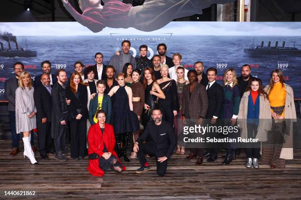The cast of "1899" attend the screening of the Netflix series "1899" at Funkhaus Berlin on November 10, 2022 in Berlin, Germany.