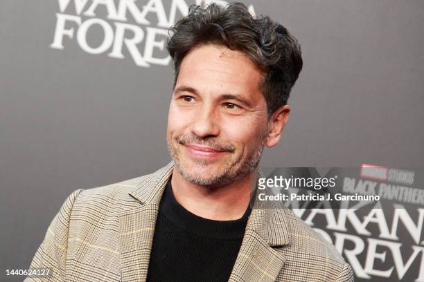 David De Maria attends the "Black Panther: Wakanda Forever" film premiere at Cine Callao on November 10, 2022 in Madrid, Spain.