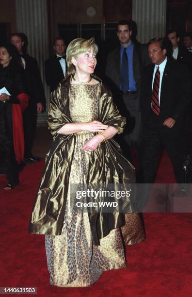 Published; Cropped for publication; Hillary Clinton wearing Oscar de la Renta attends the Metropolitan Museum of Art Costume Institute's annual Gala...
