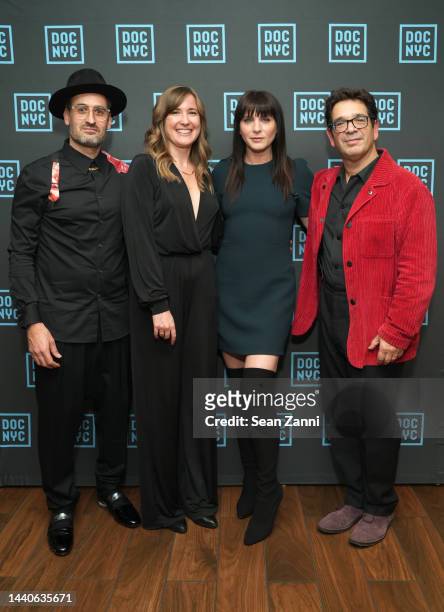 Ian Bonhote, Camilla Hall, Michele Hicks and Peter Ettedgui attends the premiere of fashion documentary series, Kingdom of Dreams at Doc NYC on...