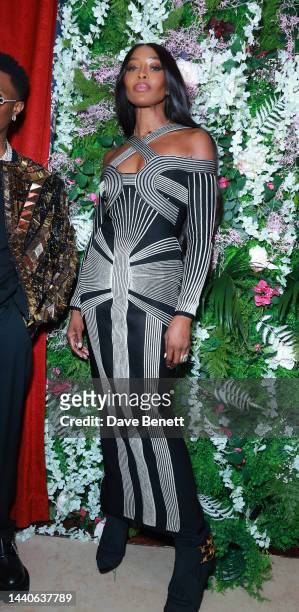 Naomi Campbell attends WizKid's new album launch, hosted by Naomi Campbell and Oliver Rousteing at Maison Russe on November 10, 2022 in Paris.