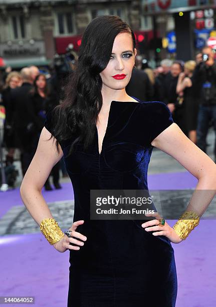 Actress Eva Green attends the"Dark Shadows" European film premiere at the Empire Leicester Square on May 9, 2012 in London, England.