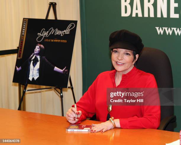 Actress and singer Liza Minnelli signs copies of her CD re-release "Liza Minnelli: Live at the Winter Garden" at Barnes & Noble, 5th Avenue on May 9,...