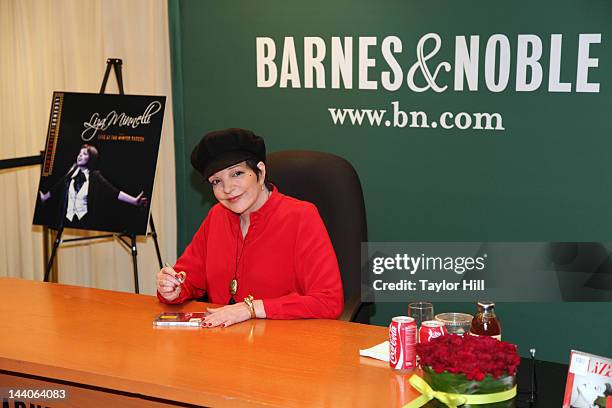 Actress and singer Liza Minnelli signs copies of her CD re-release "Liza Minnelli: Live at the Winter Garden" at Barnes & Noble, 5th Avenue on May 9,...