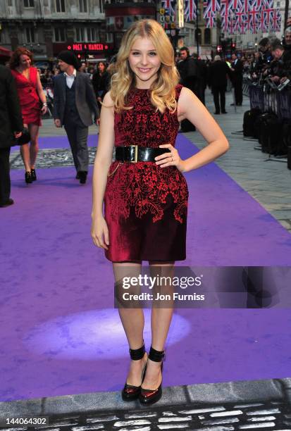 Actress Chloe Moretz attends the"Dark Shadows" European film premiere at the Empire Leicester Square on May 9, 2012 in London, England.