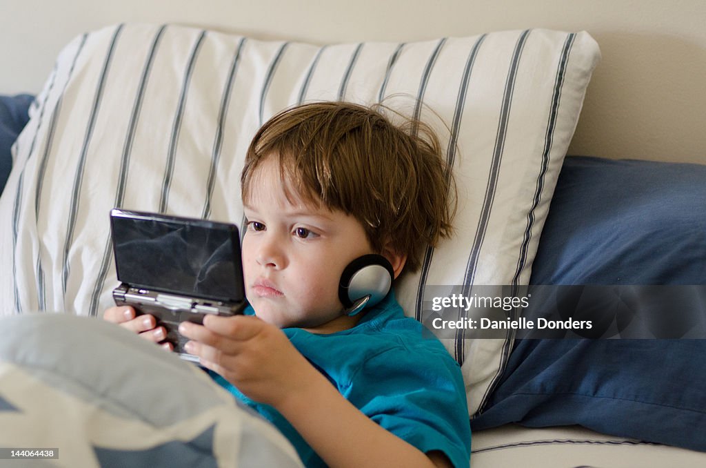 Playing video games in bed