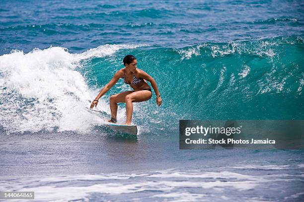 surfer girl - jamaican girl stock pictures, royalty-free photos & images