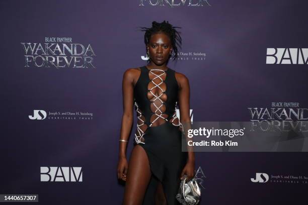 Magne Ndiaye attends The Brooklyn Silver Screen Premiere of Black Panther: Wakanda Forever, hosted by BAM at The Harvey Theater, Steinberg Screen on...