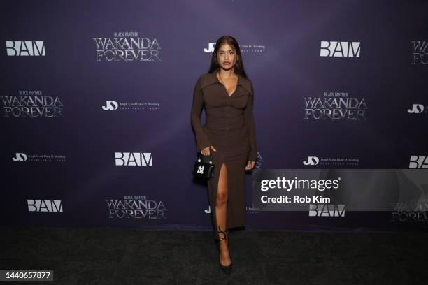 Jenn Abey attends The Brooklyn Silver Screen Premiere of Black Panther: Wakanda Forever, hosted by BAM at The Harvey Theater, Steinberg Screen on...