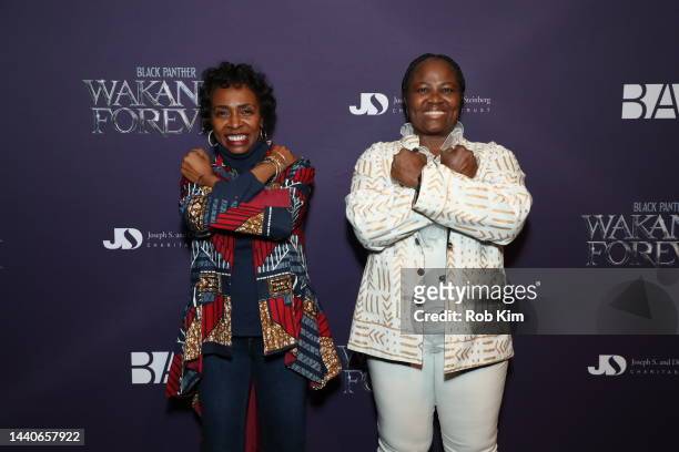 Yvette D. Clarke, Congresswoman of the 9th District of New York and a guest attend The Brooklyn Silver Screen Premiere of Black Panther: Wakanda...