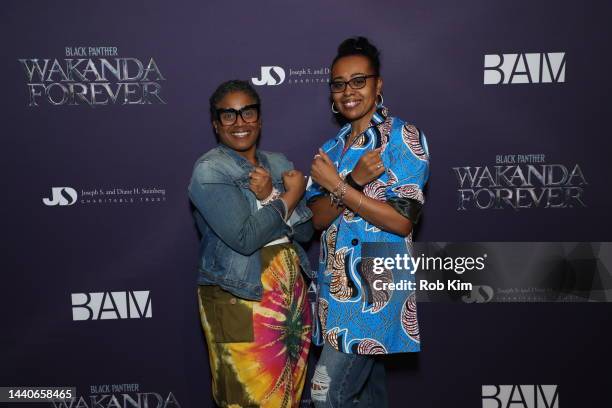 Guests attend The Brooklyn Silver Screen Premiere of Black Panther: Wakanda Forever, hosted by BAM at The Harvey Theater, Steinberg Screen on...