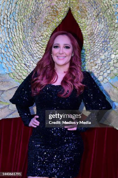 Mexican singer Myriam Montemayor poses for a photo during the press conference on her 20 years of career on November 10, 2022 in Mexico City, Mexico.