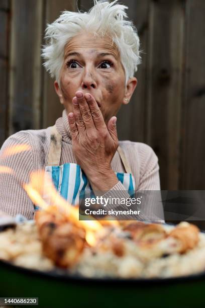 whops, my dinner is burnt! - ruined dinner stock pictures, royalty-free photos & images