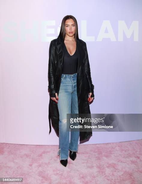 Anastasia Karanikolaou attends SHEGLAM's Glam House Pop-Up Hosted by Ashley Tisdale on November 10, 2022 in West Hollywood, California.