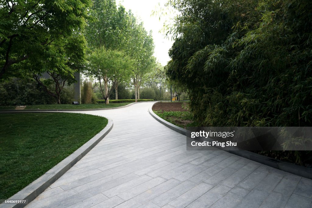 City Central Park -- a path paved with tiles