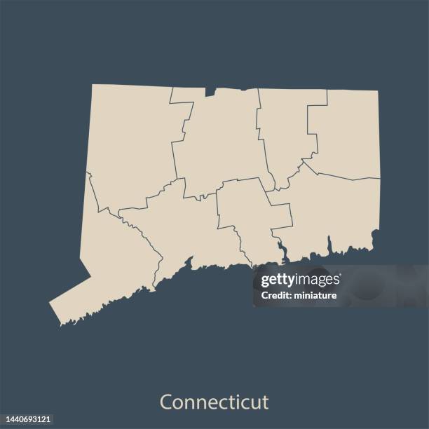 illustrazioni stock, clip art, cartoni animati e icone di tendenza di mappa del connecticut - connecticut