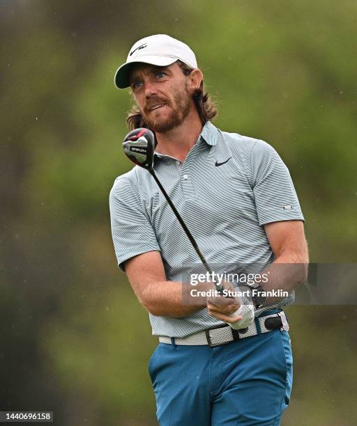 Tommy Fleetwood of England plays his second shot on the second hole during Day Two of the Nedbank Golf Challenge at Gary Player CC on November 11,...