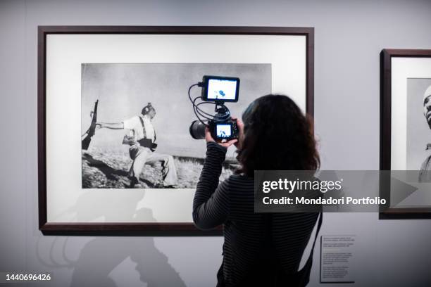 Opening of the photography exhibition of Hungarian photographer Robert Capa at MUDEC. Milan , November 10th, 2022