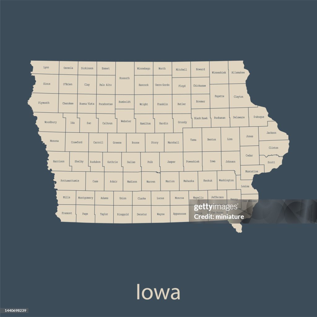 Map Highlighting Iowa Iowa Map High-Res Vector Graphic - Getty Images