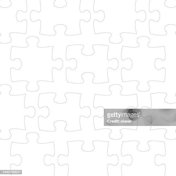 jigsaw matching puzzle pieces outlines...pattern - big puzzle stock illustrations