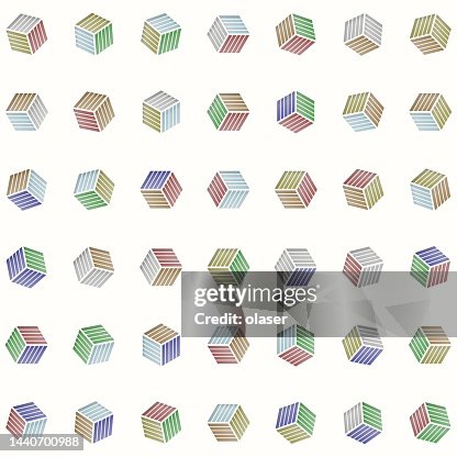 Cube Grid Pattern Decorated Cubes In Grid Pattern High-Res Vector Graphic - Getty Images