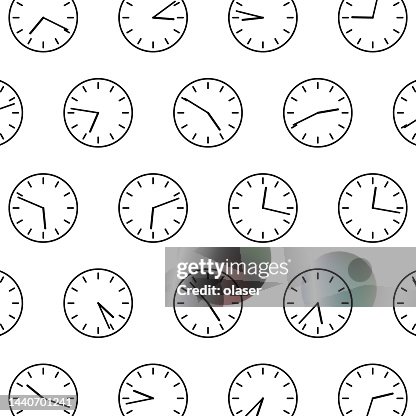 Clock Time Pattern Clocks Pattern Showing Random Time High-Res Vector Graphic - Getty Images