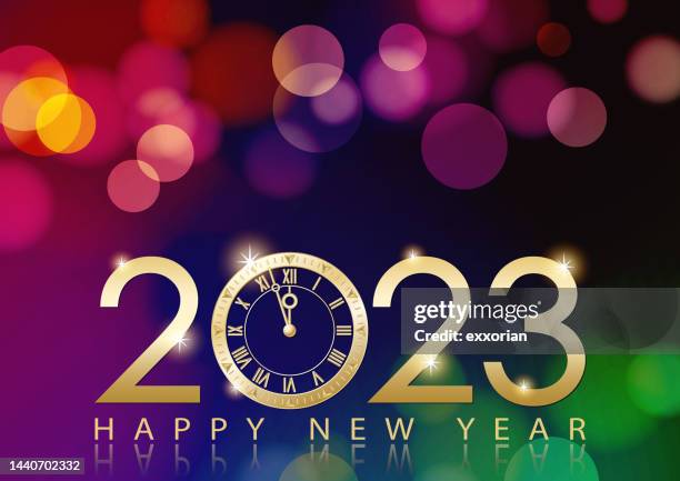 stockillustraties, clipart, cartoons en iconen met 2023 new year’s eve countdown - optocht